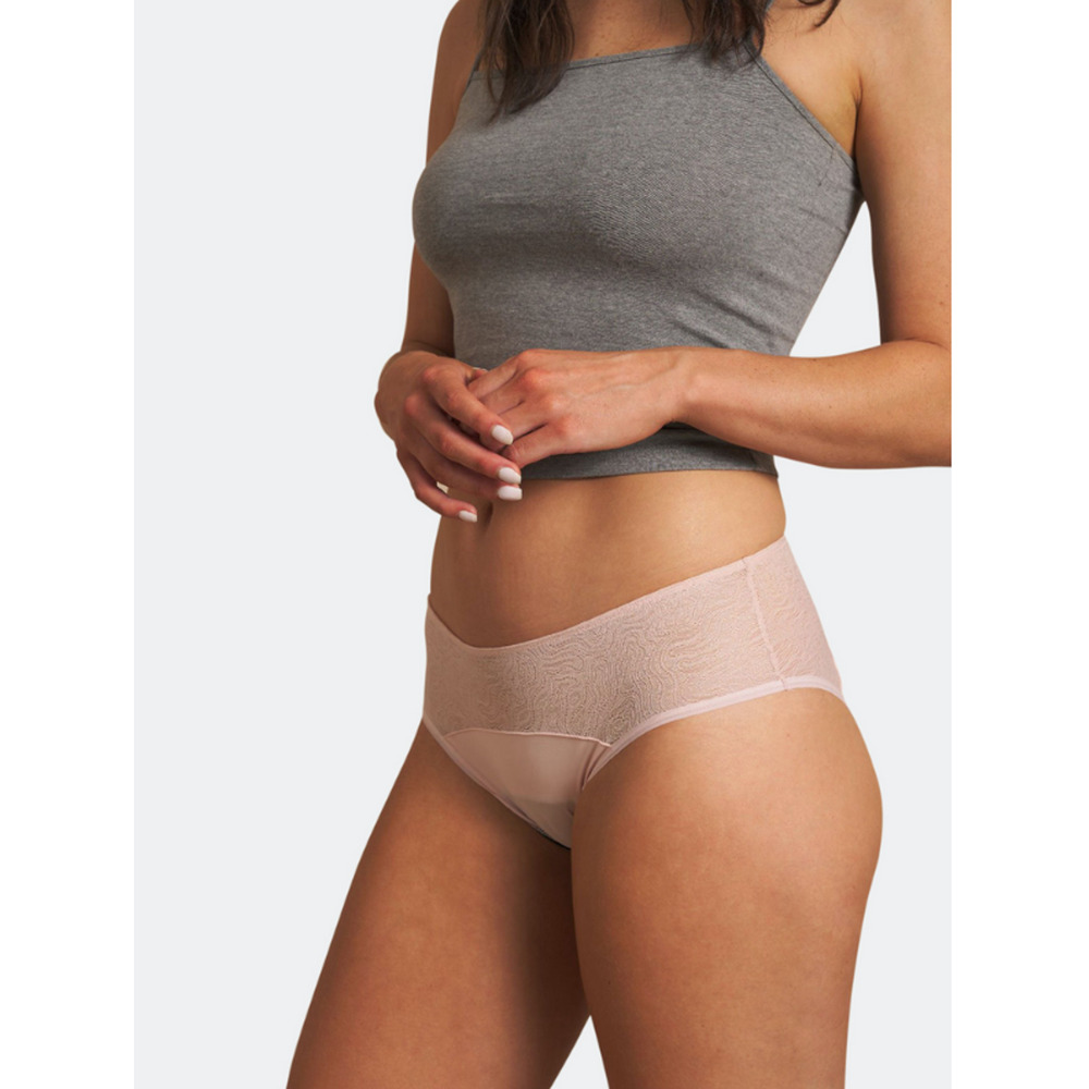 Saalt Leakproof Lace Hipster Quartz Blush Size S